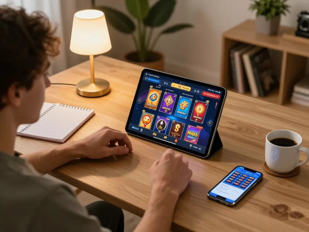 Player immersed in 88vin com online gaming experience at home, showcasing interactive casino interface