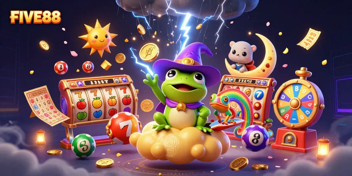 Engage with the vibrant FIVE88 casino scene filled with magical elements and dynamic gaming features.