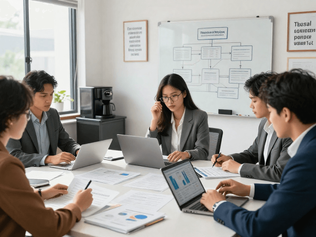 Document fraud detection professionals collaborating over data and analytics.