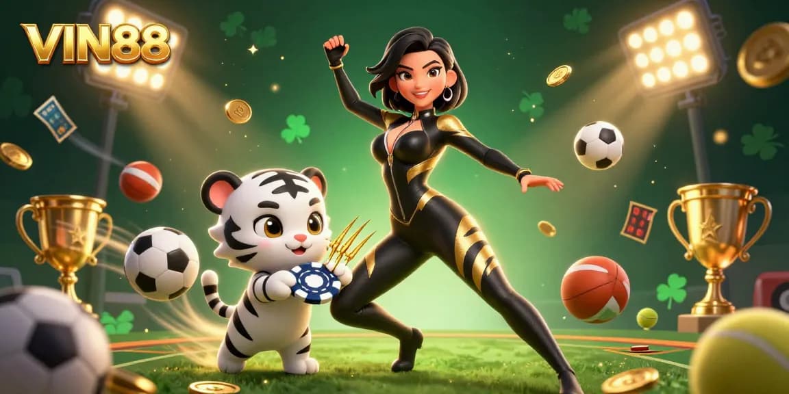 Experience the excitement of VIN88 casino gaming with dynamic sports themes and vibrant visuals.