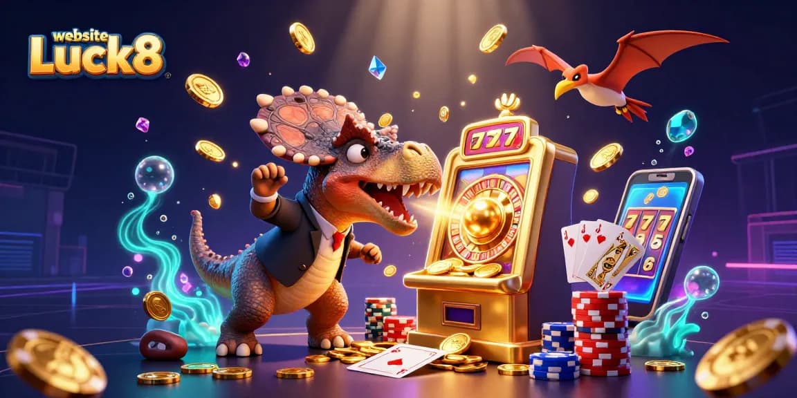 Engage with the exciting world of the website Luck8 featuring dynamic casino characters and stunning 3D illustrations.