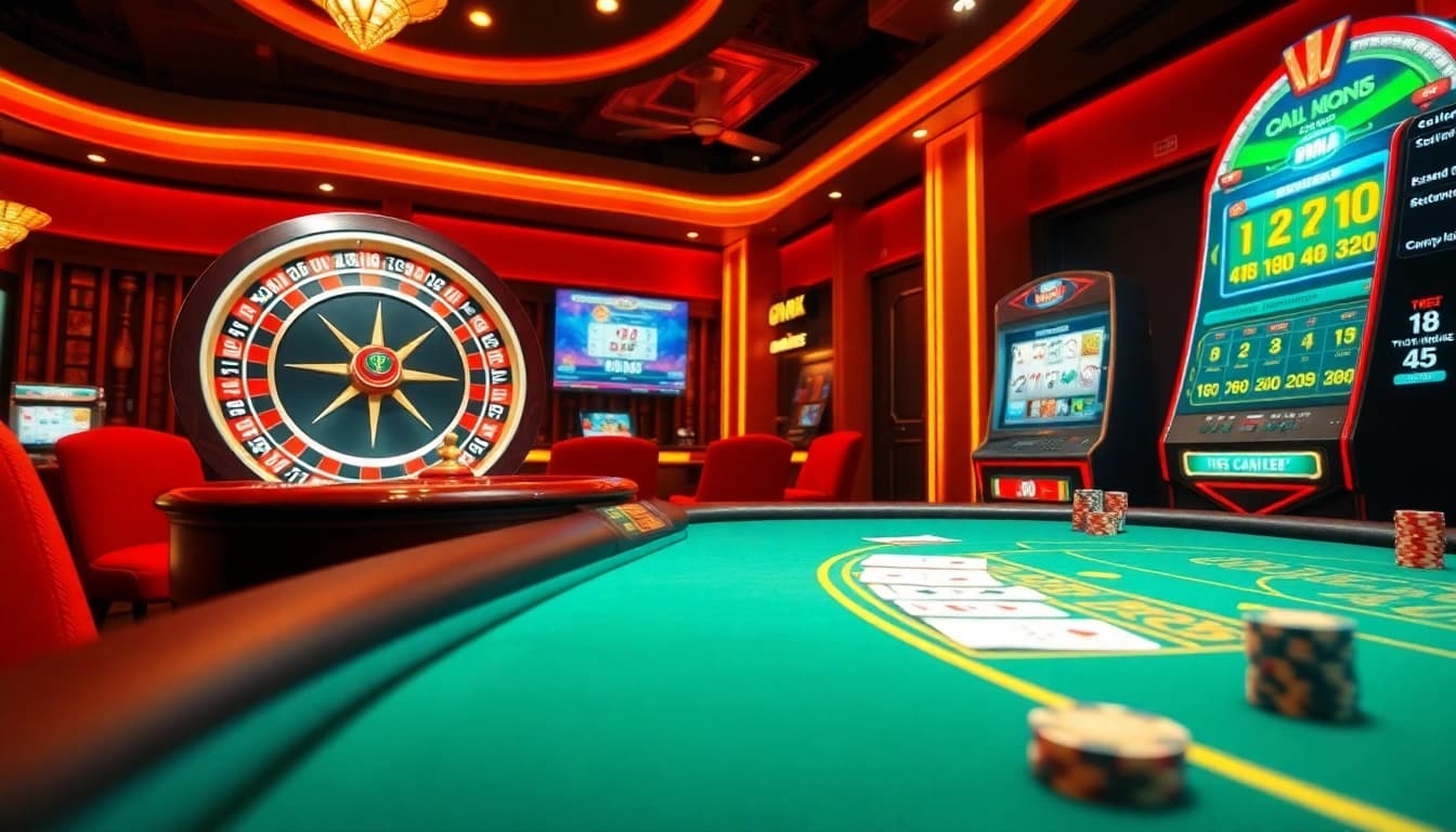 Players enjoy thrilling gameplay at 99ok with casino tables and slot machines.