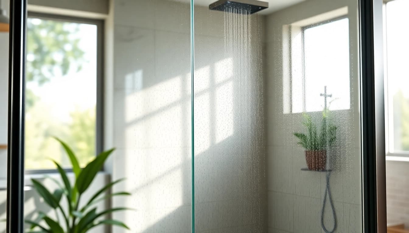 Innovative semi frameless shower screens enhancing the elegance of a modern bathroom design.