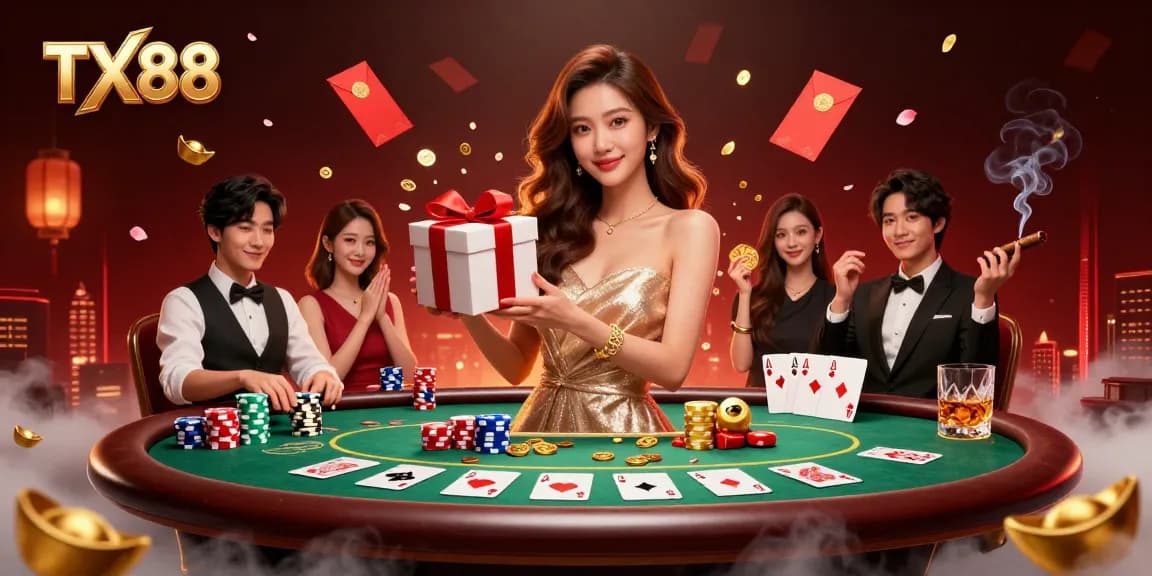 Experience fun and excitement with TX88 at an online casino featuring poker, vibrant atmosphere, and stunning visuals.