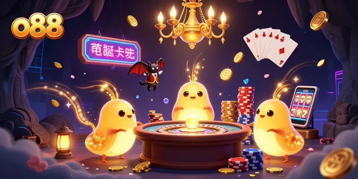 Experience the vibrant gaming excitement at o88 casino with glowing glowworms illuminating the scene and ready to win big.