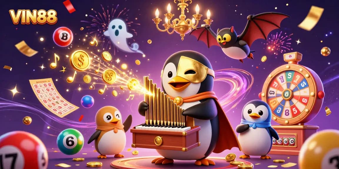 Experience the thrills of VIN88 with a vibrant casino scene full of exciting gaming elements.