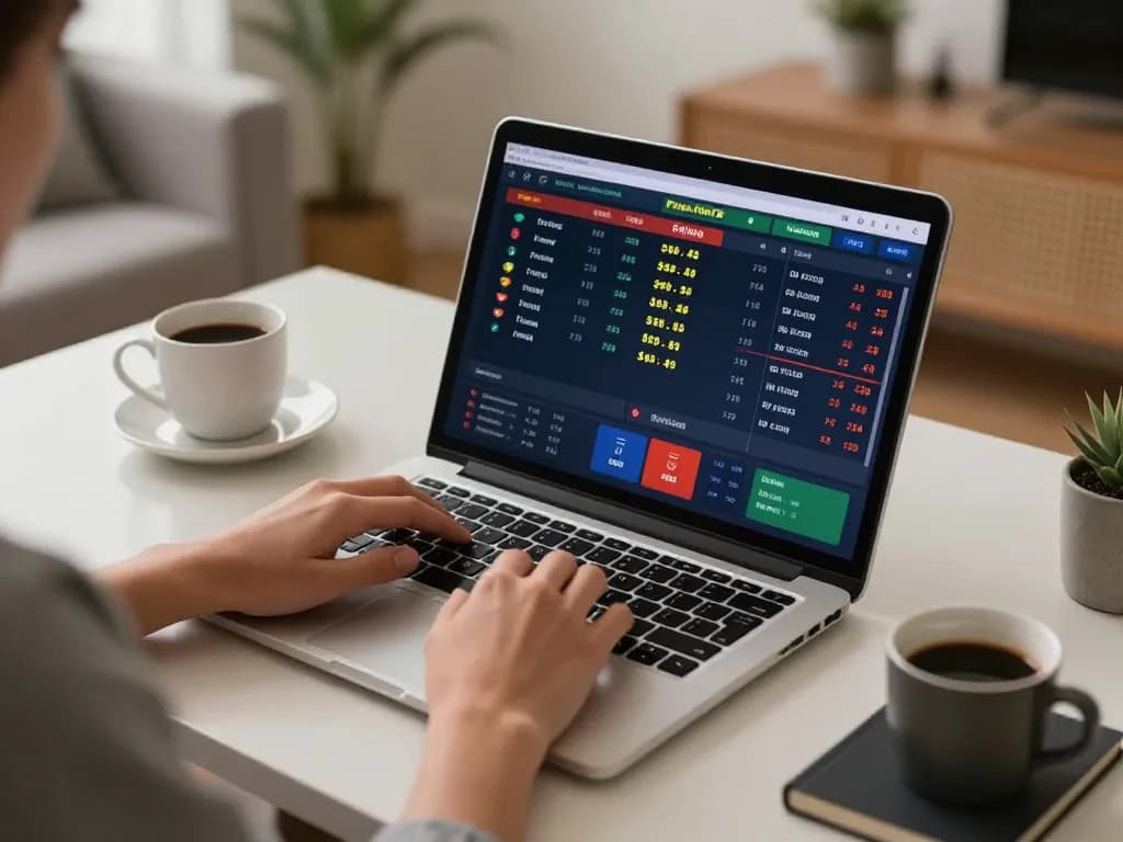 Kuwin player placing bets online, showcasing the dynamic interface of sports betting.