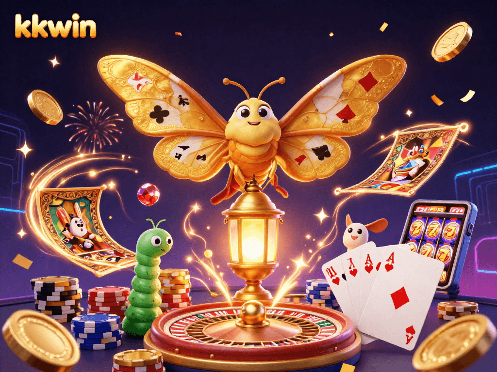 Experience gaming excitement at kkwin with animated casino elements and vibrant 3D designs.