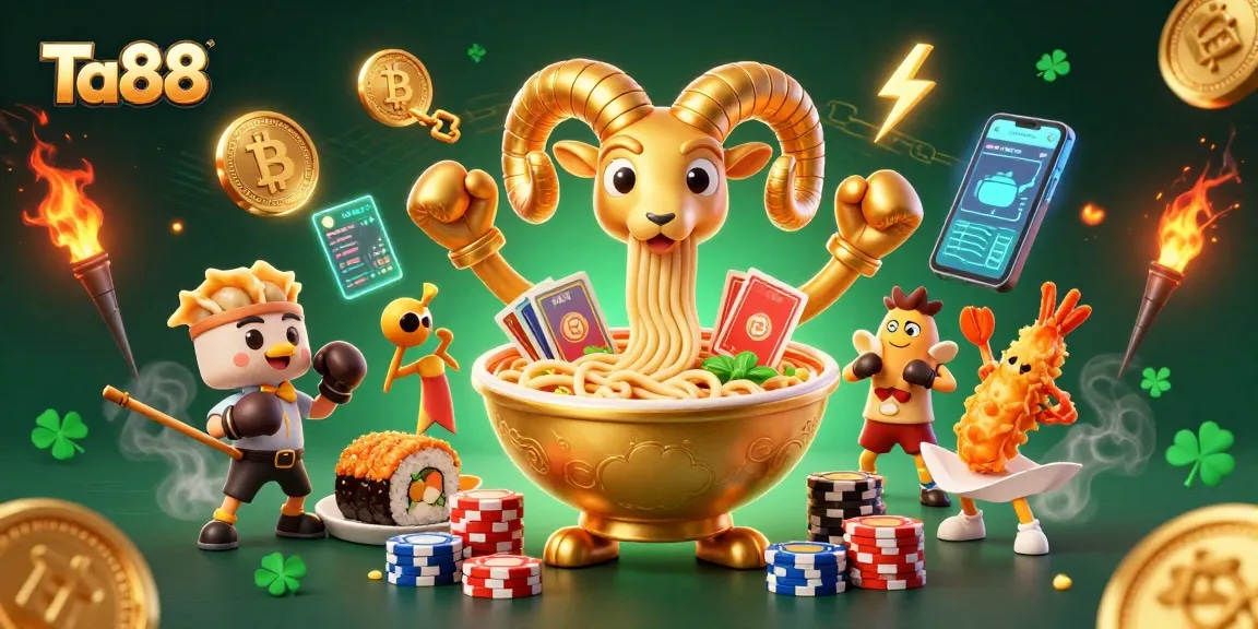 Engage with Ta88's exciting casino experience featuring unique characters in a vibrant gambling world.