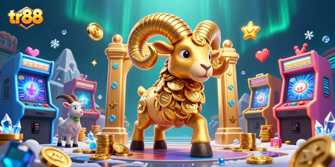 Experience thrilling gameplay at tr88 with a golden ram and vibrant casino elements.