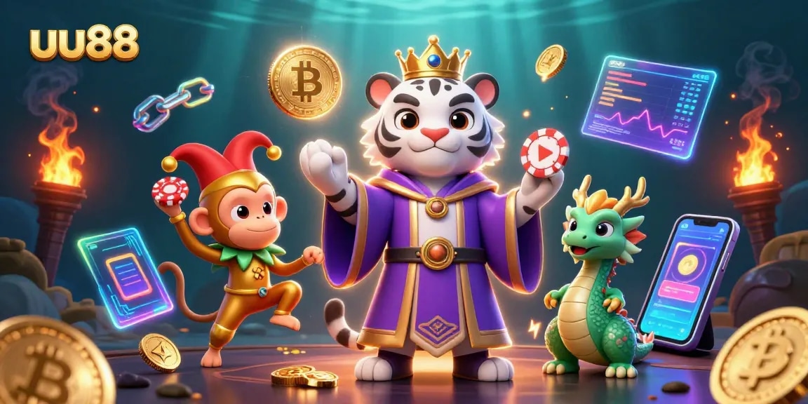 Engage with uu88's thrilling slot adventure featuring vibrant characters and casino elements.