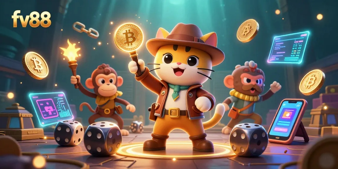 Spin big wins with fv88's exciting golden artifact treasure hunt in a vibrant casino.