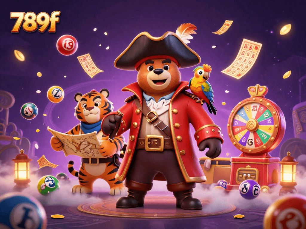 Experience the fun with 789f as you interact with pirate-themed gaming excitement featuring vibrant lottery elements.