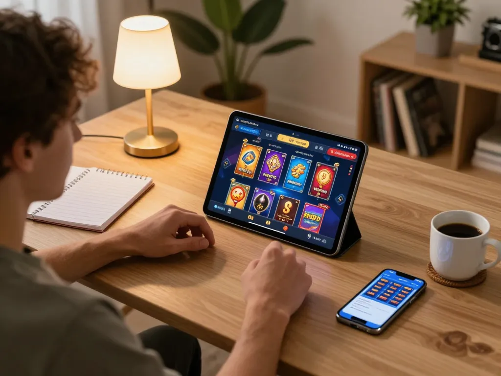 Player immersed in 88vin com online gaming experience at home, showcasing interactive casino interface