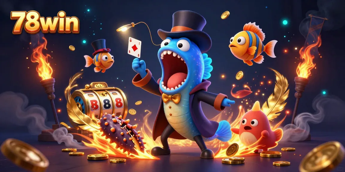 Engage with 78win's magical casino experience featuring dazzling characters, poker tricks, and dramatic flair.