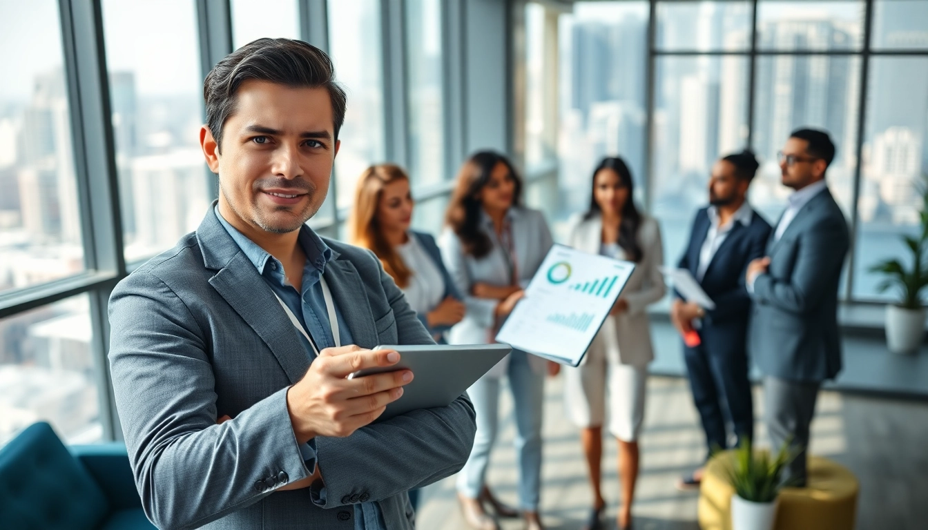 Explore grants strategies with a financial consultant guiding a team in a bright office.