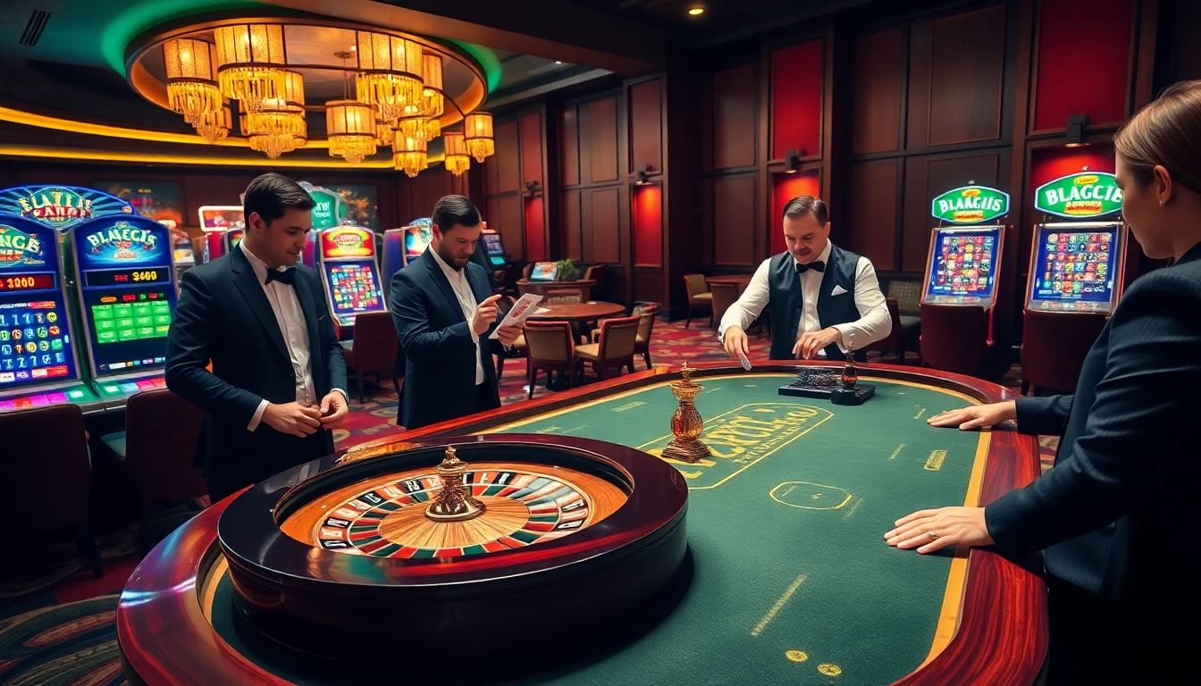 Players immerse in exciting games at https://goal123.work/ featuring roulette, poker, and vibrant slot machines.