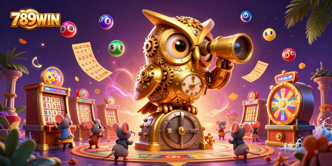 Engage in thrilling gameplay at 789WIN with a vibrant casino scene illustrating exciting lottery elements.