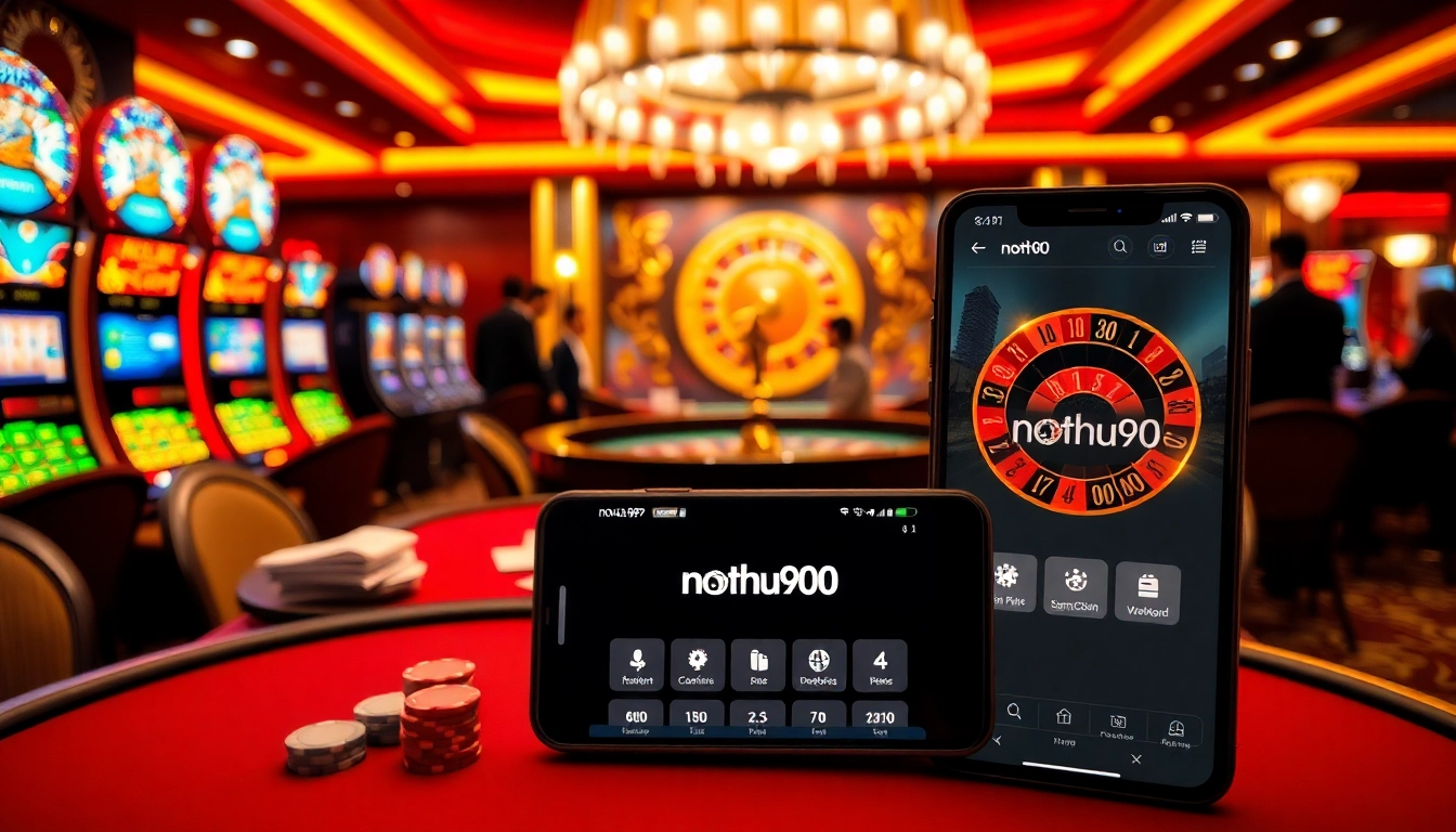 Players engage in thrilling games at nohu90 casino, showcasing vibrant slots and professional dealers.