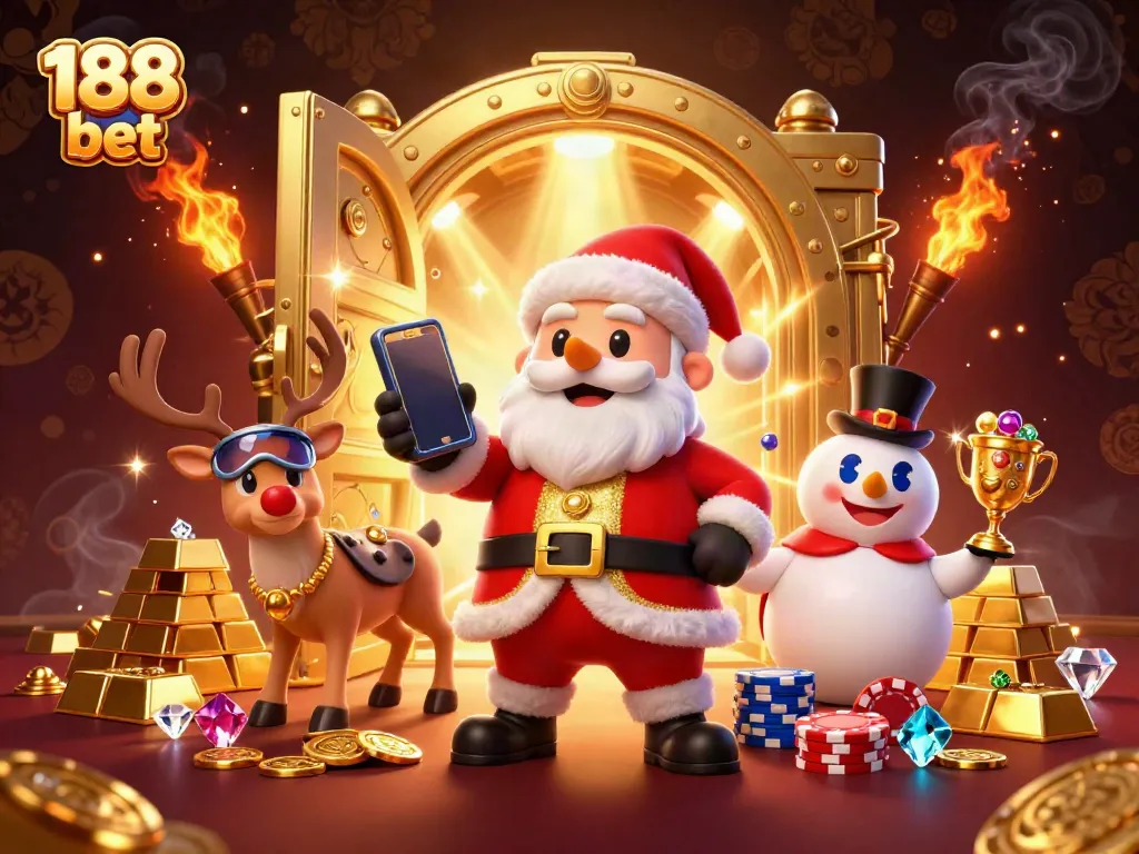 Experience exciting jackpots at 188 bet with Santa and festive casino elements!