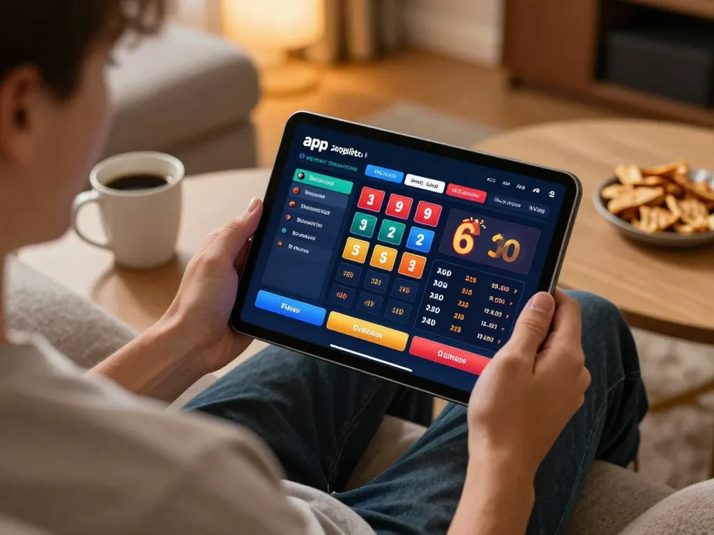 Engaging content with apk sungaitoto interface visible on tablet, showcasing live gaming experience.
