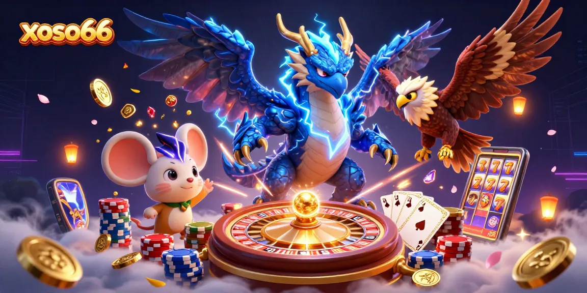 Xoso66 players engage with thrilling gaming elements in a dynamic online lottery scene filled with action.