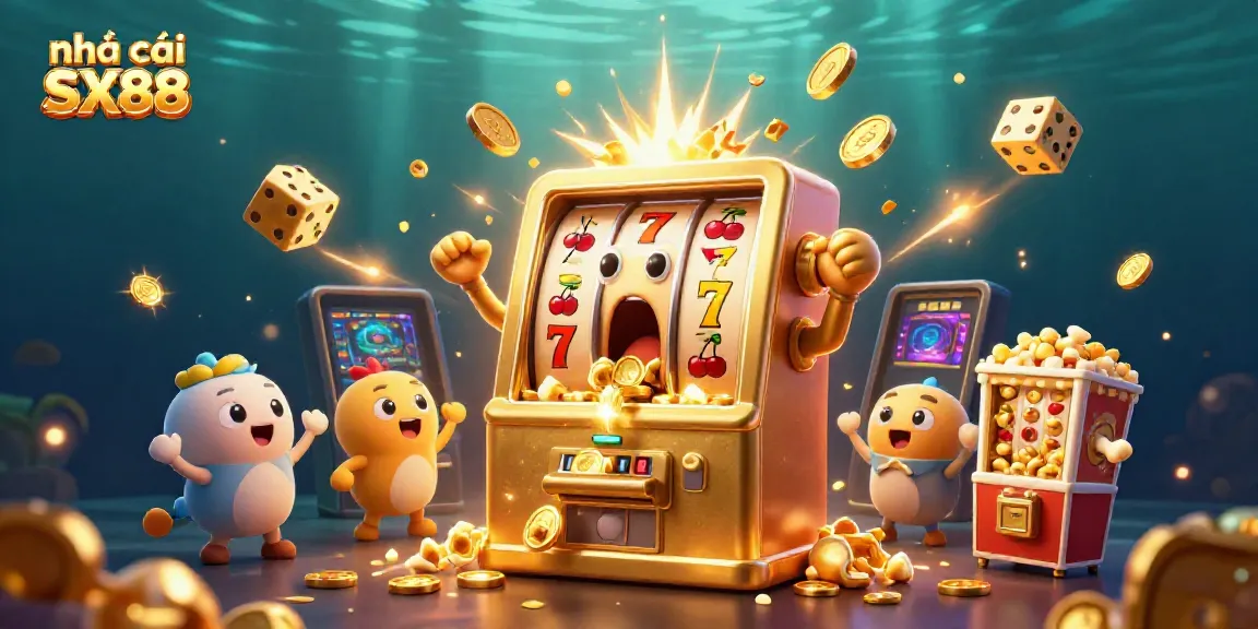 Enjoy thrilling moments with nhà cái SX88 as a cheerful slot machine hits the jackpot.
