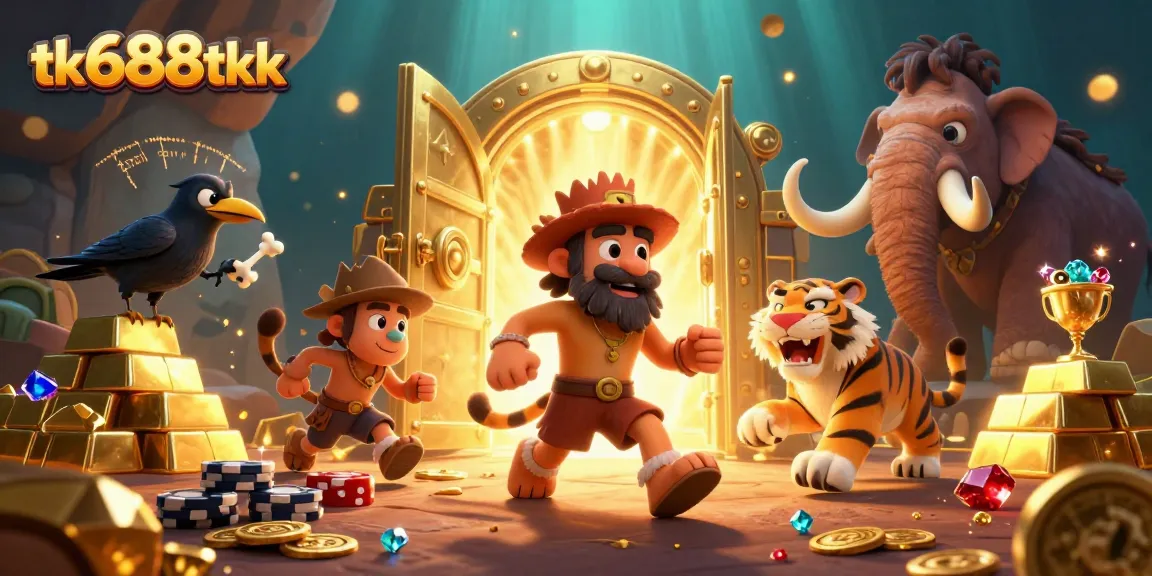 Engage with tk688tkk as a caveman and sabertooth tiger run a lively prehistoric casino.