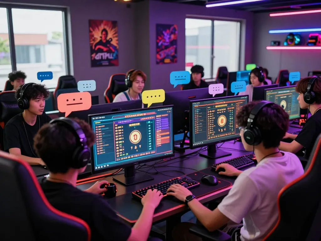 Engaged players participating in lô đề online games in a colorful gaming environment with modern equipment.
