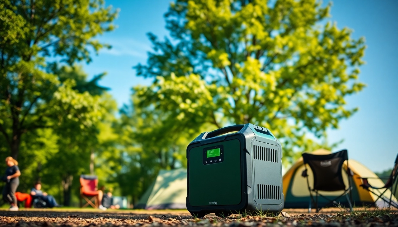 EcoFlow portable power station showcased in a vibrant outdoor setting.