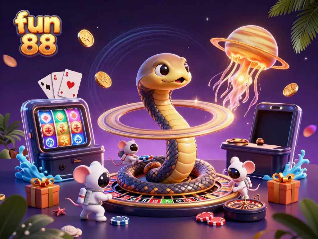Experience dynamic gambling action with fun 88 in a creative casino cosmos setting.