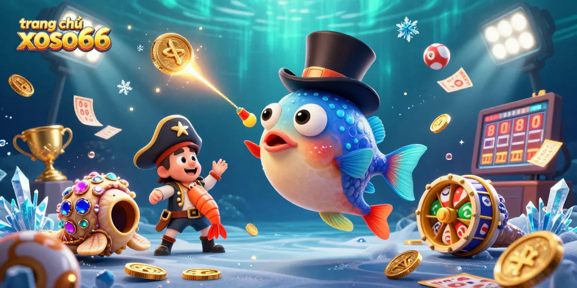 Engage with the exciting world of trang chủ xoso66 as anglerfish, shrimp, and snail uncover treasures on this vibrant underwater scene.