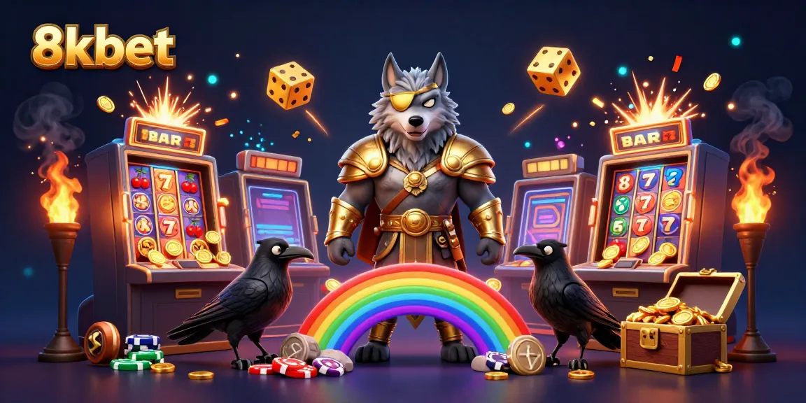 Experience thrilling gameplay with 8xbet in a vibrant 3D setting featuring Odin and casino elements.