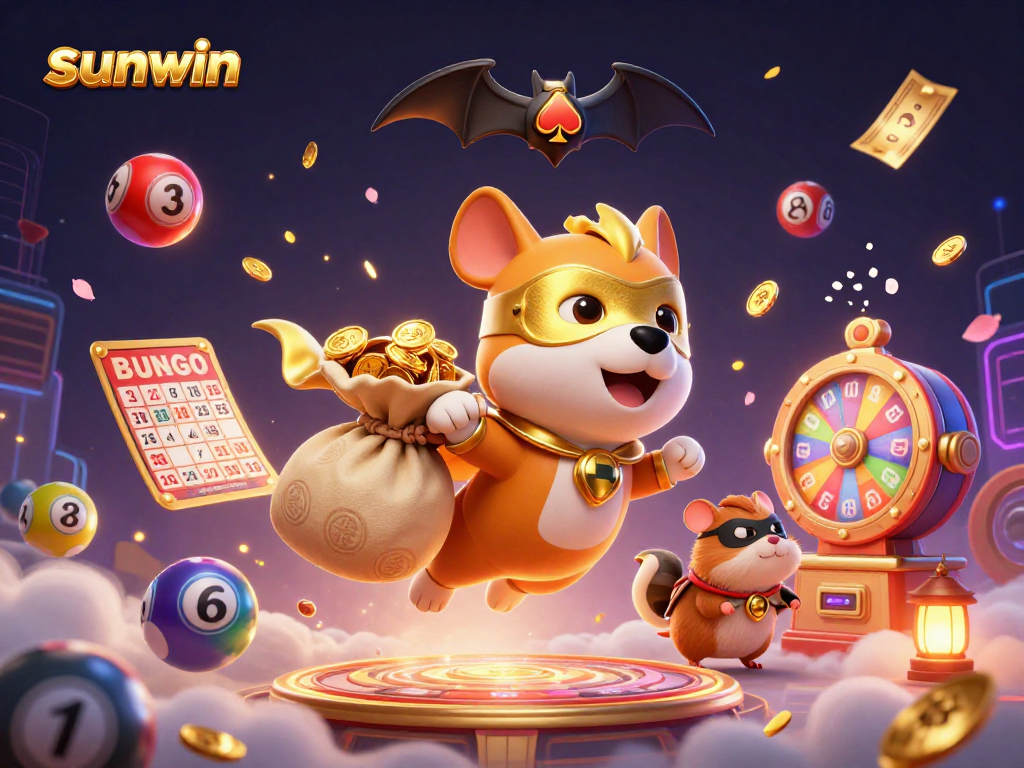 Engage with sunwin’s thrilling gaming experience through a vibrant casino adventure illustration.