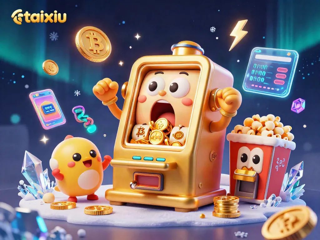 Engage in taixiu action with animated slot machines celebrating a jackpot win amidst vibrant casino elements.