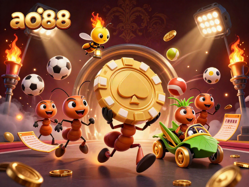 Engage with ao88's thrilling 3D cartoon heist scene featuring dynamic characters and casino elements.