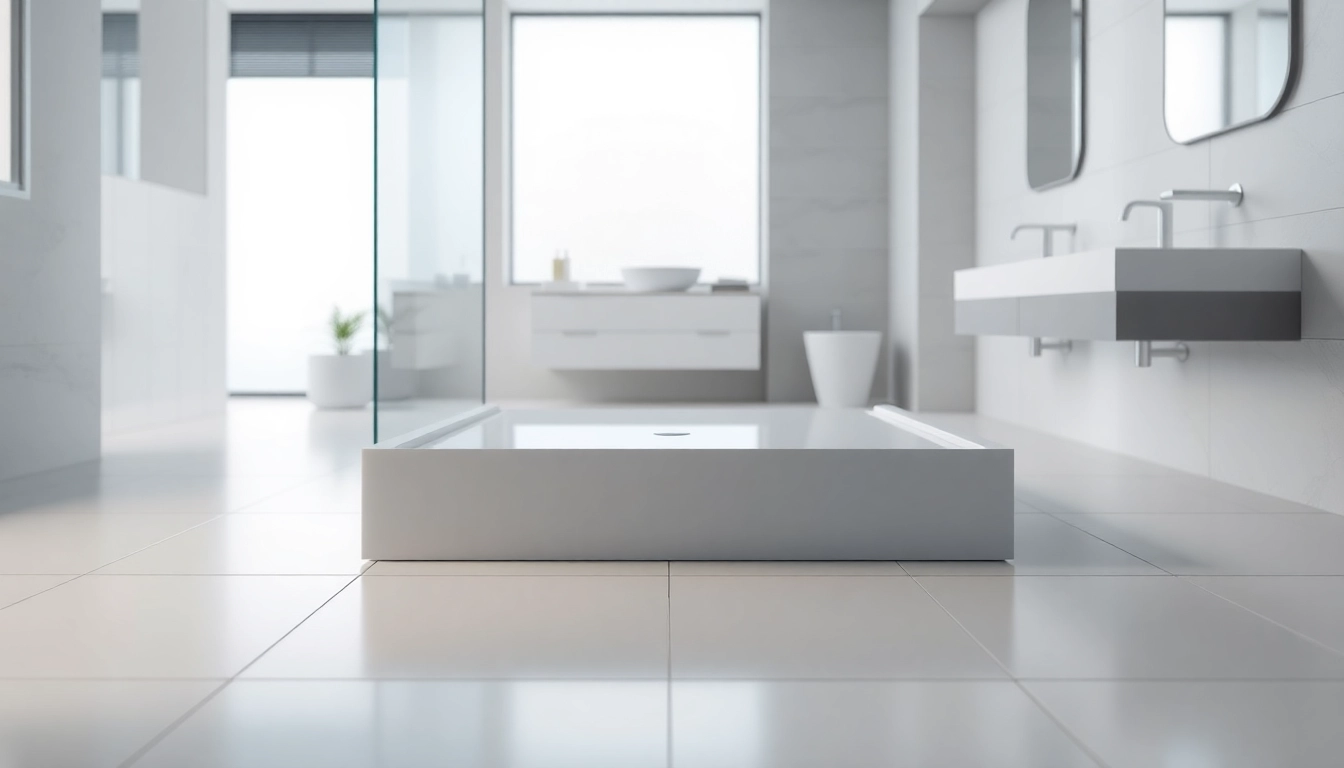 Elegant shower base shower installation showcased in a modern bathroom environment.
