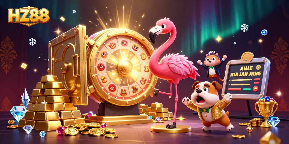 Play with HZ88 at the exciting gaming show featuring vibrant characters and treasures.