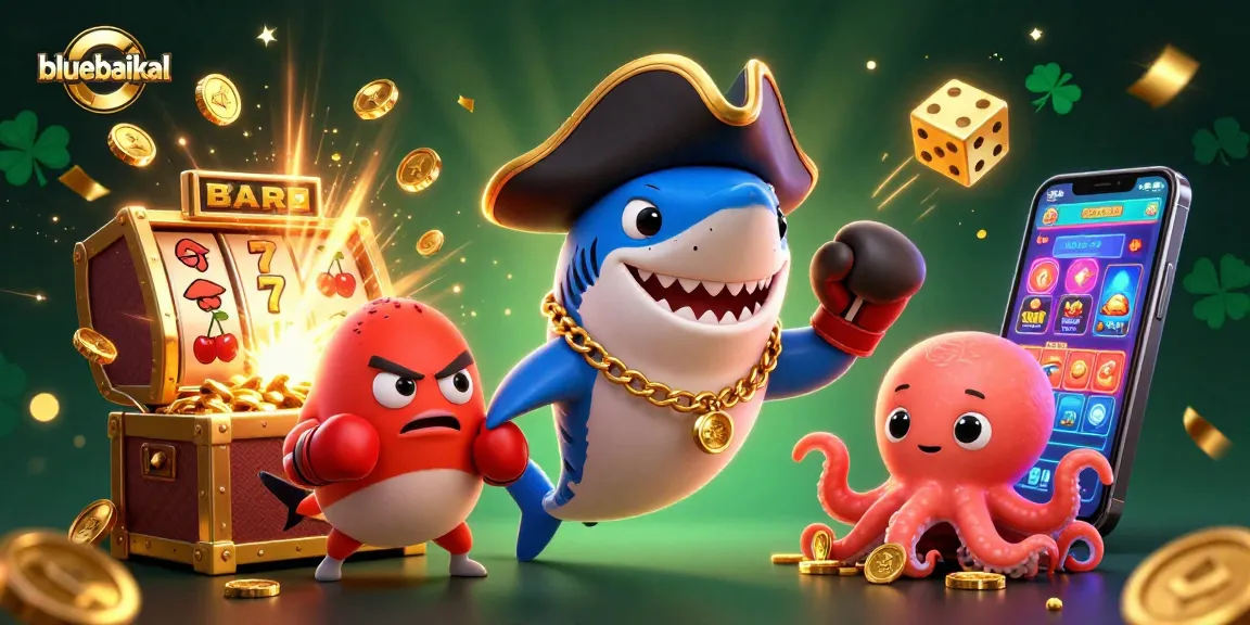 Experience bluebaikal excitement with our vibrant casino scene featuring cartoon characters and slot action.