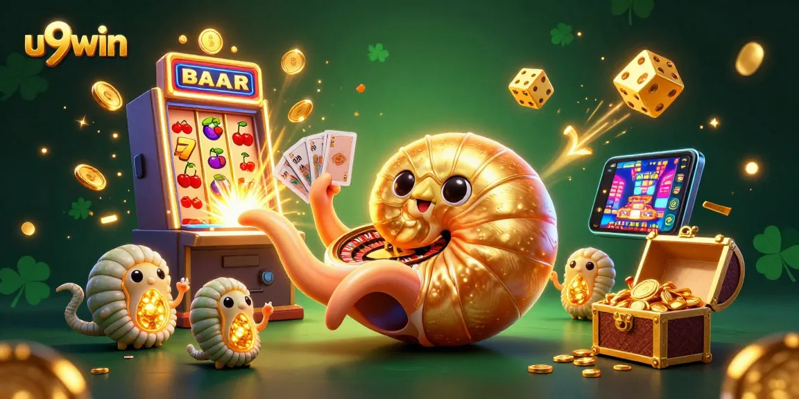 Spin and win big with u9win's 3D casino scene showcasing vibrant gaming excitement.