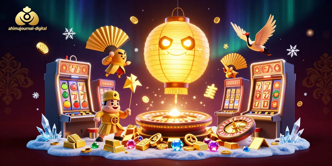 Experience excitement at ahimajournal-digital's casino with vibrant slot machines and golden jackpots.