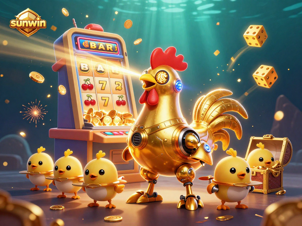 Win big with sunwin's thrilling 3D casino adventure featuring a dynamic retro-futuristic design.