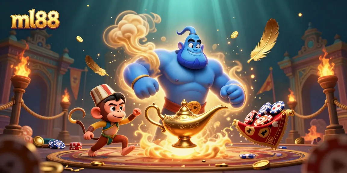 Engage with ml88’s vibrant casinos capturing magic and excitement amid a playful genie atmosphere.