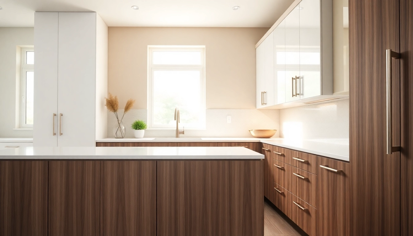 Stunning cabinet refacing Clearwater FL showcasing elegant, modern kitchen design with natural light.