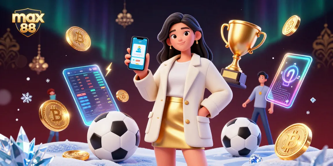 Experience max 88 with a vibrant scene featuring a beautiful Asian woman illustrating sports betting.
