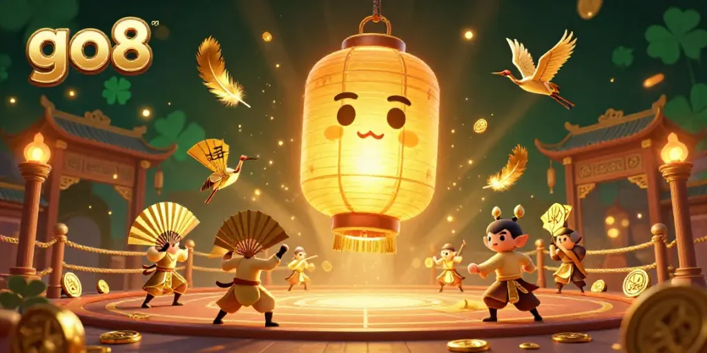 Experience the thrill at go8 with a vibrant gaming scene showcasing unique characters and rich gambling elements.