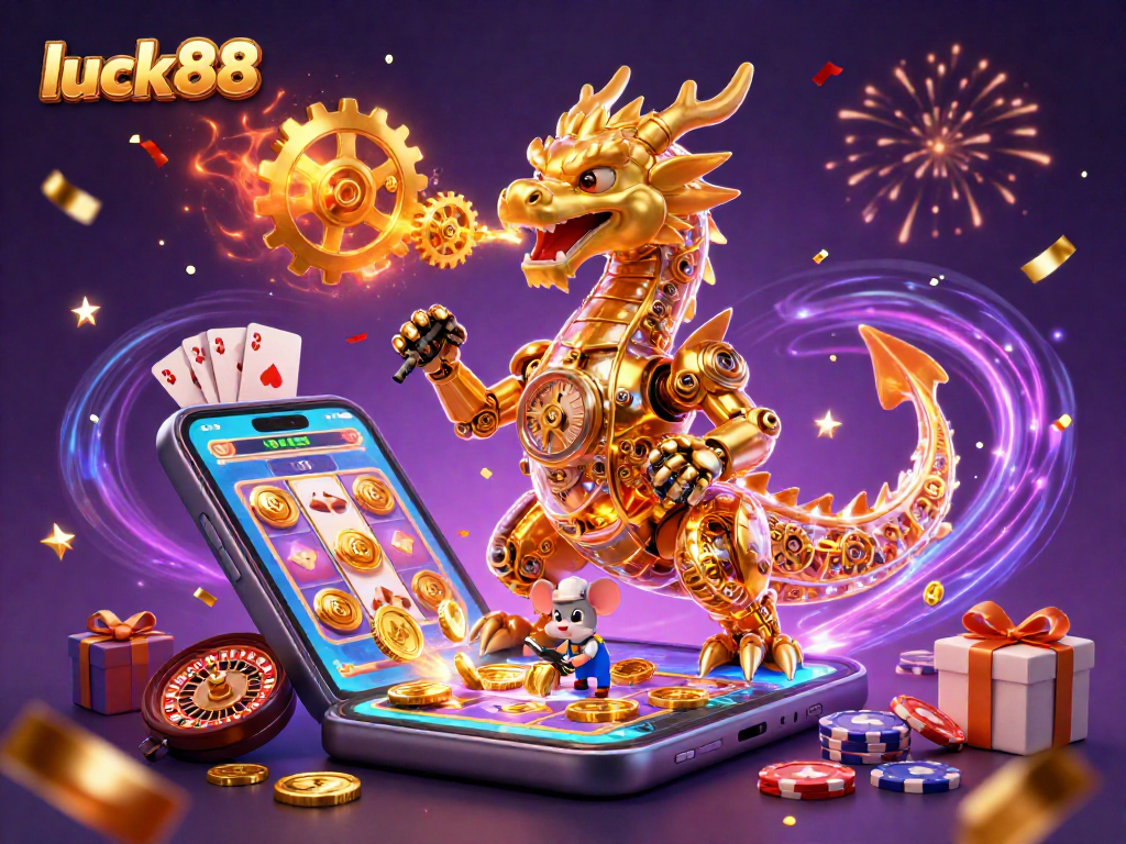 Experience luck88 with a golden dragon and exciting slot games bursting with coins.
