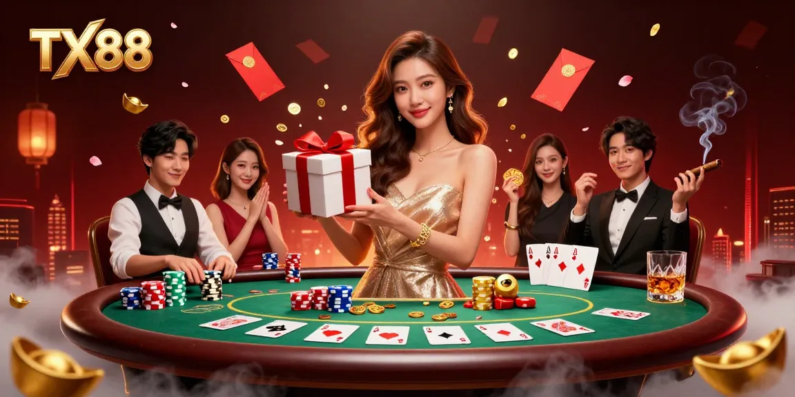 Experience fun and excitement with TX88 at an online casino featuring poker, vibrant atmosphere, and stunning visuals.