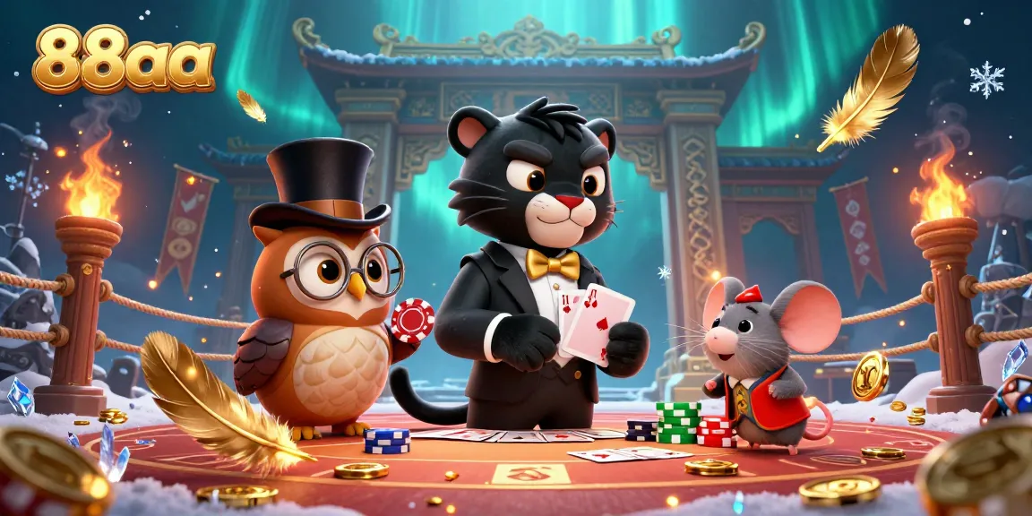 Engage in thrilling card games with 88aa, featuring elegant character design and casino elements.
