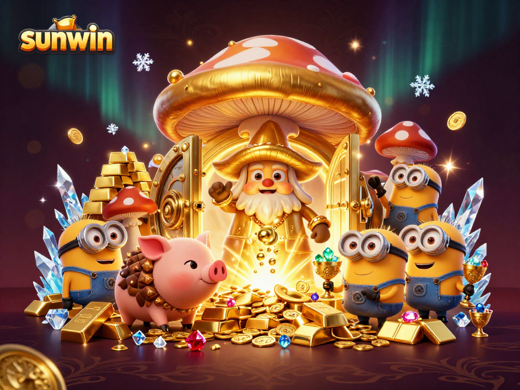 Experience excitement with sunwin, capturing treasure and magic at a vibrant casino scene.